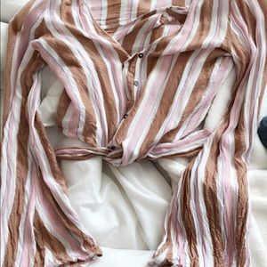 Crop top long sleeve blouse